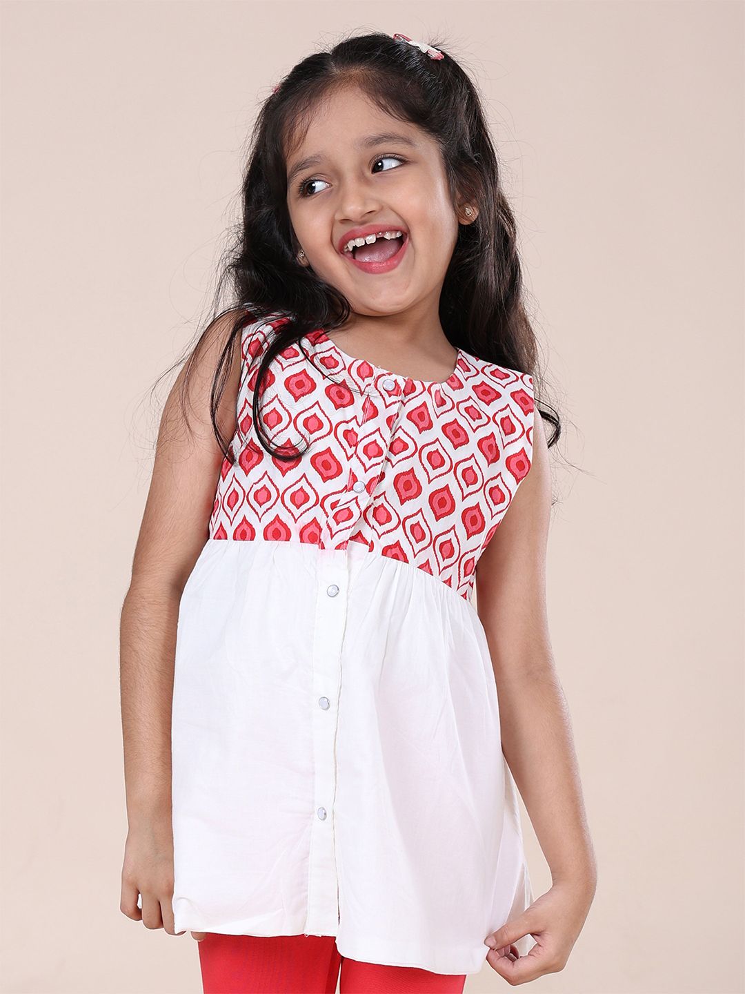 KiddoPanti Girls Printed Cotton Top