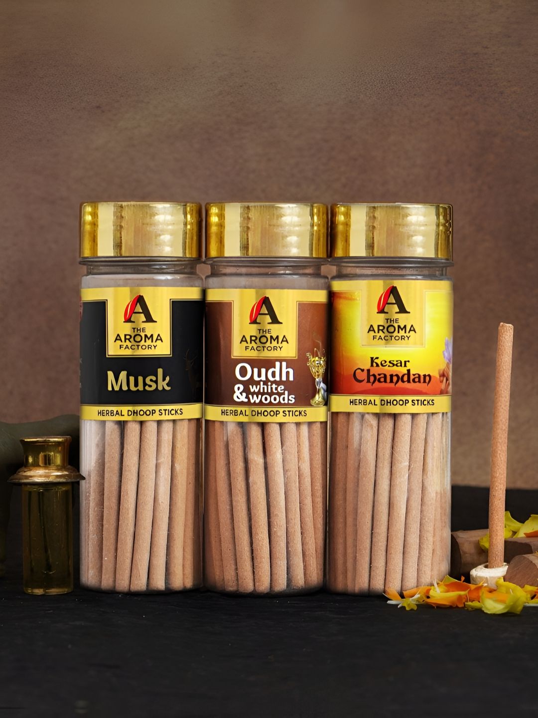 The Aroma Factory Wood 3 Piece Scented Ganesh Chaturthi Incense Sticks