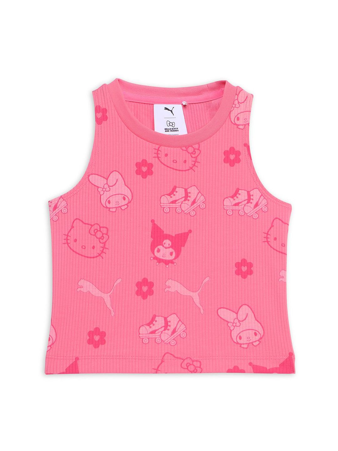 Puma x Hello Kitty & Friends Girls Printed Slim Fit Sleeveless Ribbed Tank Top