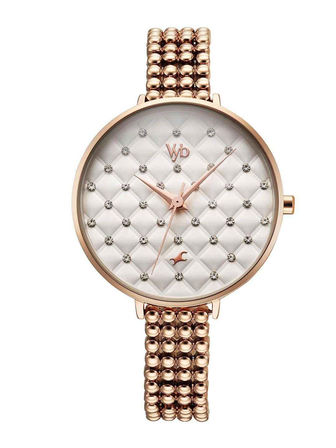 Fastrack Women Embellished Dial & Bracelet Style Straps Analogue Watch FV60014WM02W
