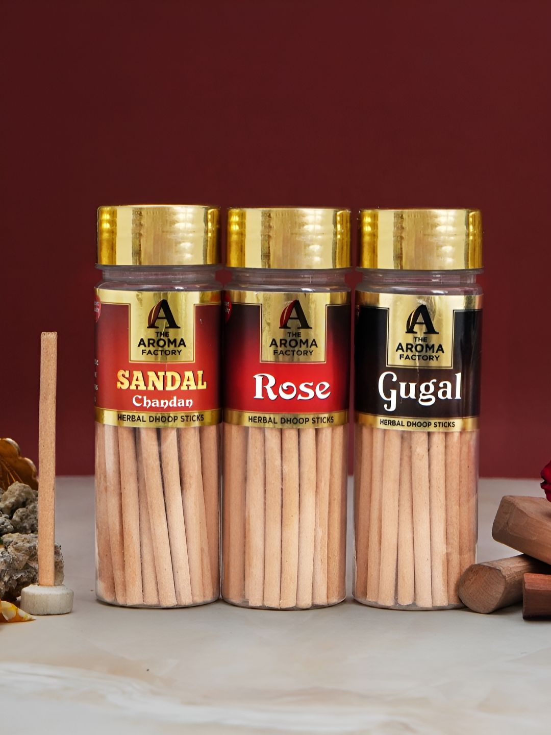 The Aroma Factory Wood 3 Piece Scented Ganesh Chaturthi Incense Sticks