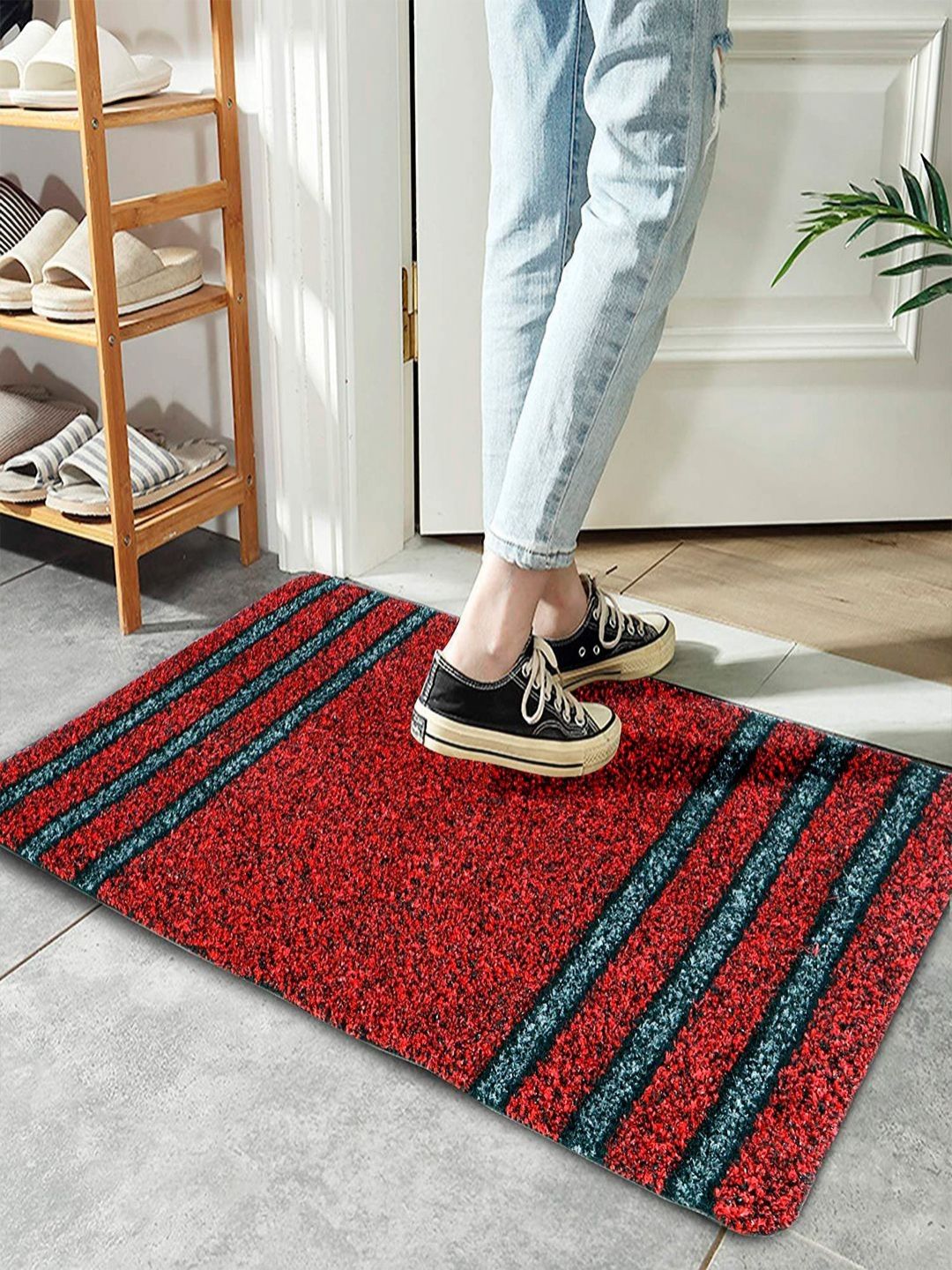 HOKIPO Red Large PVC Doormats For Entrance