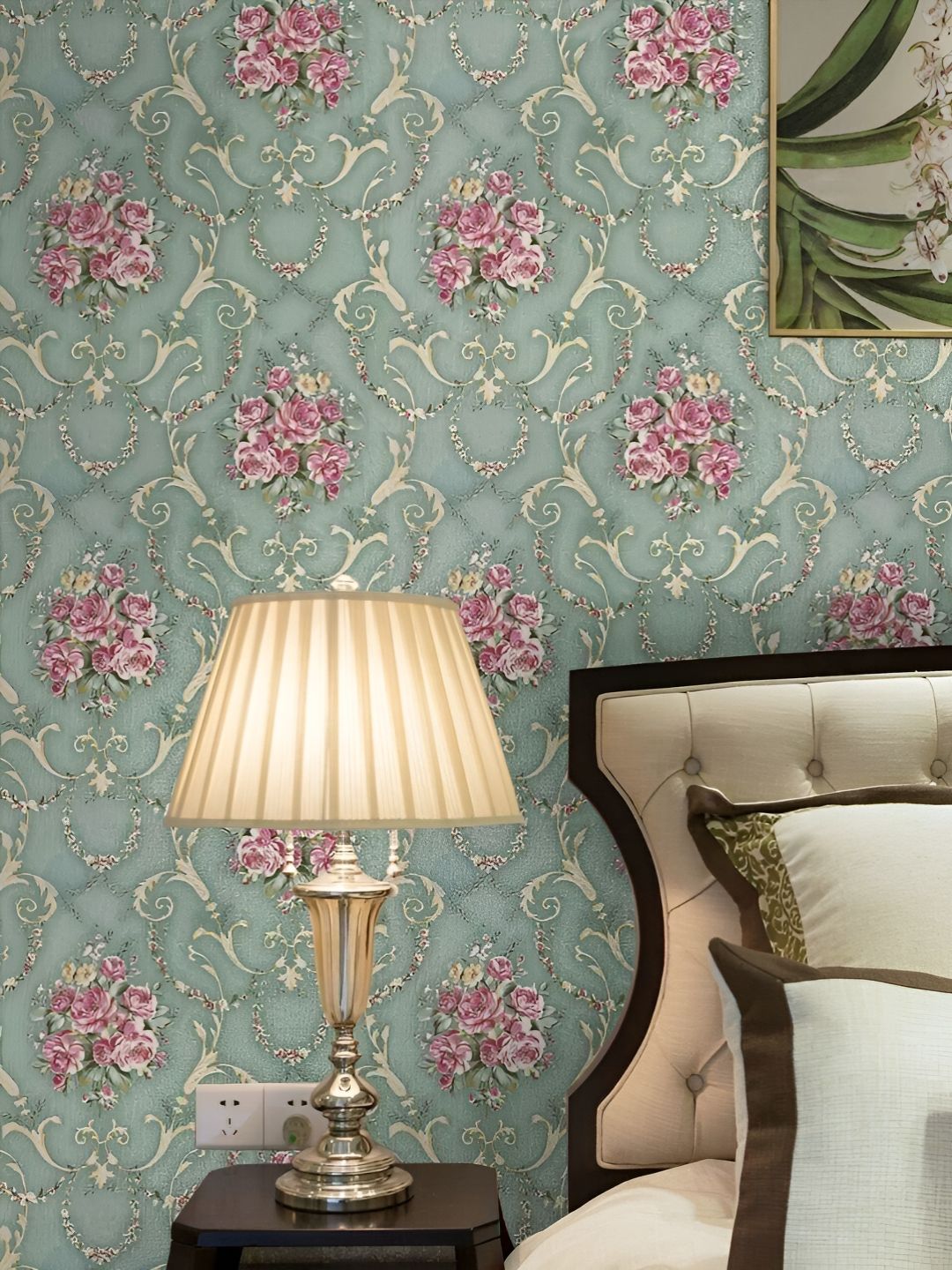 ANNA CREATIONS ANNA CREATIONS Green & Pink Floral Printed Decorative Wall Stickers