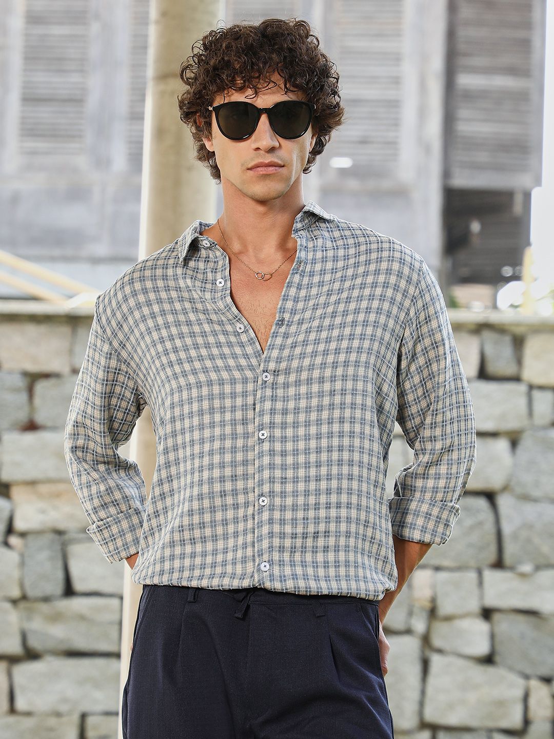 CAHOOT Men Comfort Opaque Checked Casual Shirt