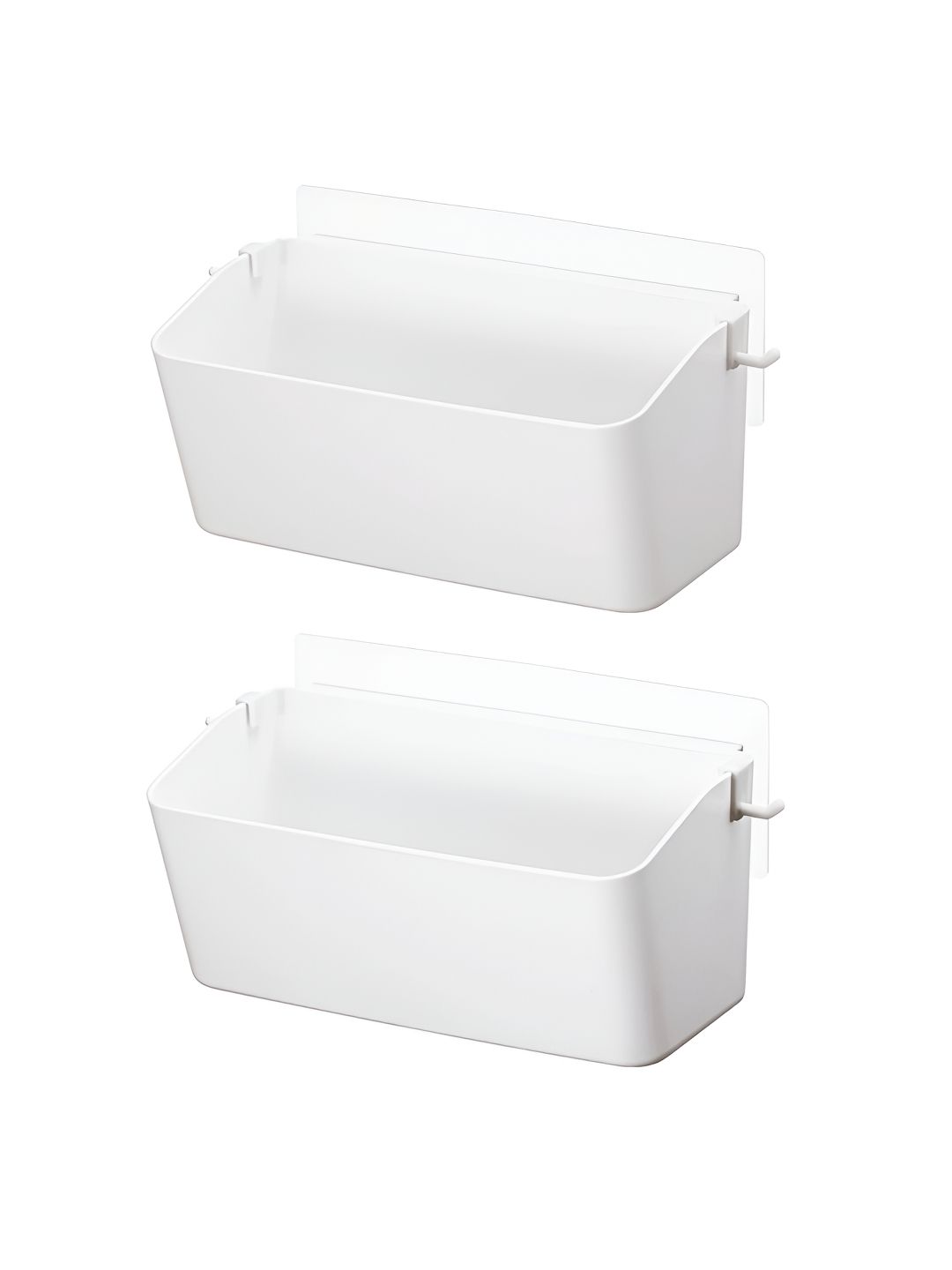 HOKIPO White 2 piece Solid Plastic Bathroom Caddy