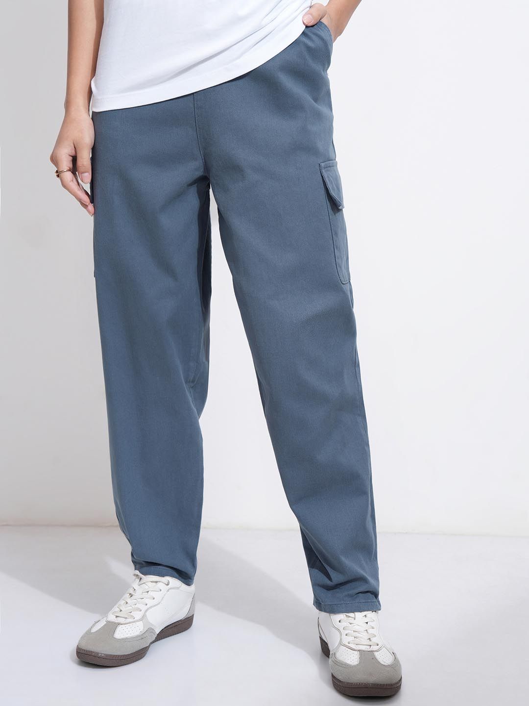 Tokyo Talkies Tokyo Talkies Women Mom Fit Mid-Rise Cargos