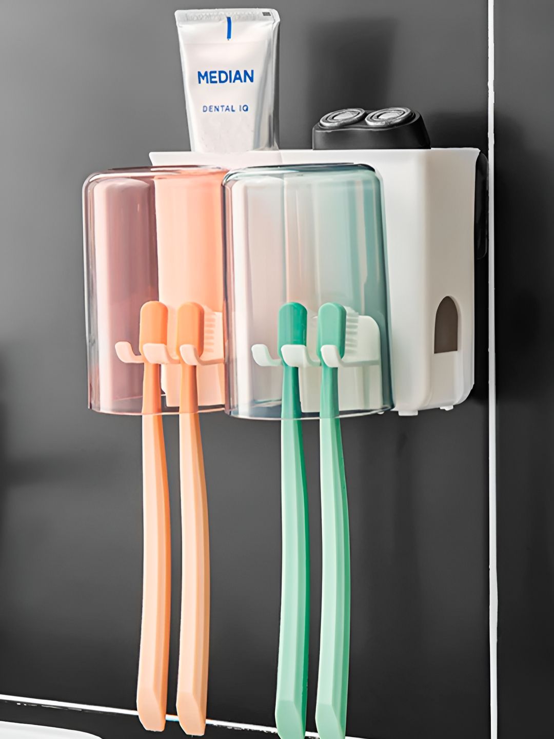 HOKIPO Peach-Coloured & Green Solid Plastic