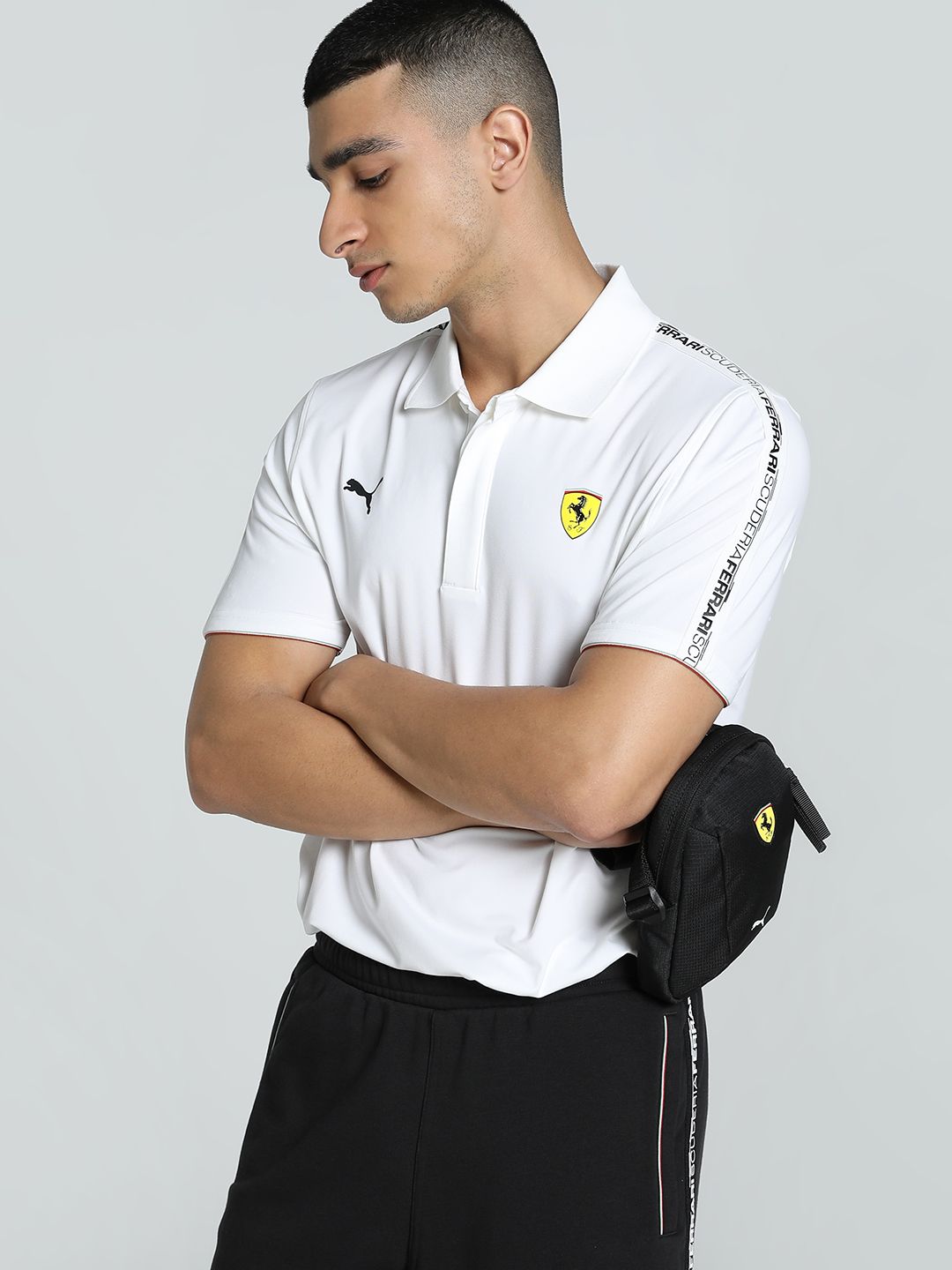 PUMA Motorsport Men Polo Collar Scuderia Ferrari Race Cloudspun Polo T-shirt