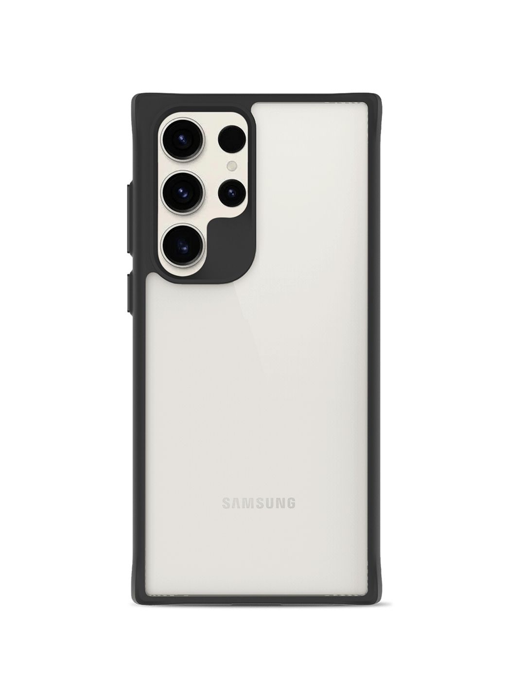 DailyObjects Black Hybrid Clear Case Cover for Samsung Galaxy S23 Ultra