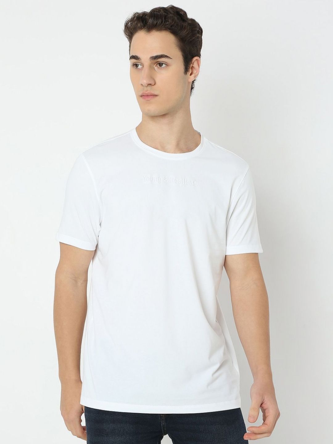 SPYKAR Men Solid Round Neck Cotton Slim Fit T-shirt