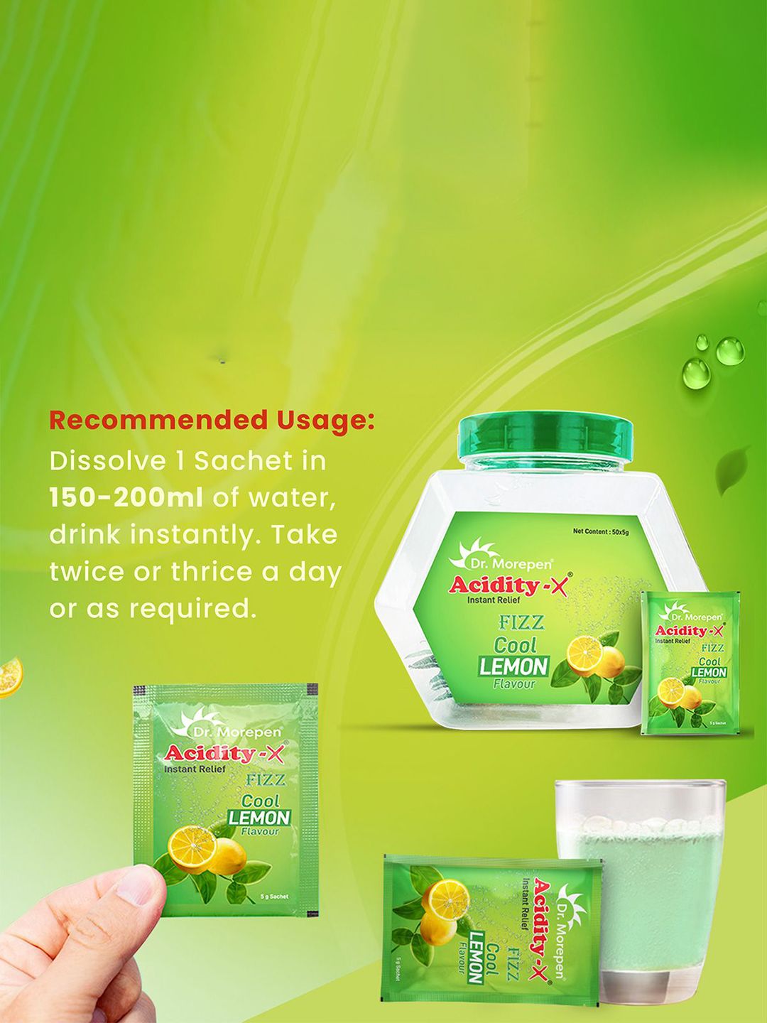 Buy Dr. Morepen Acidity-X Fizz For Indigestion, Acidity & Gas