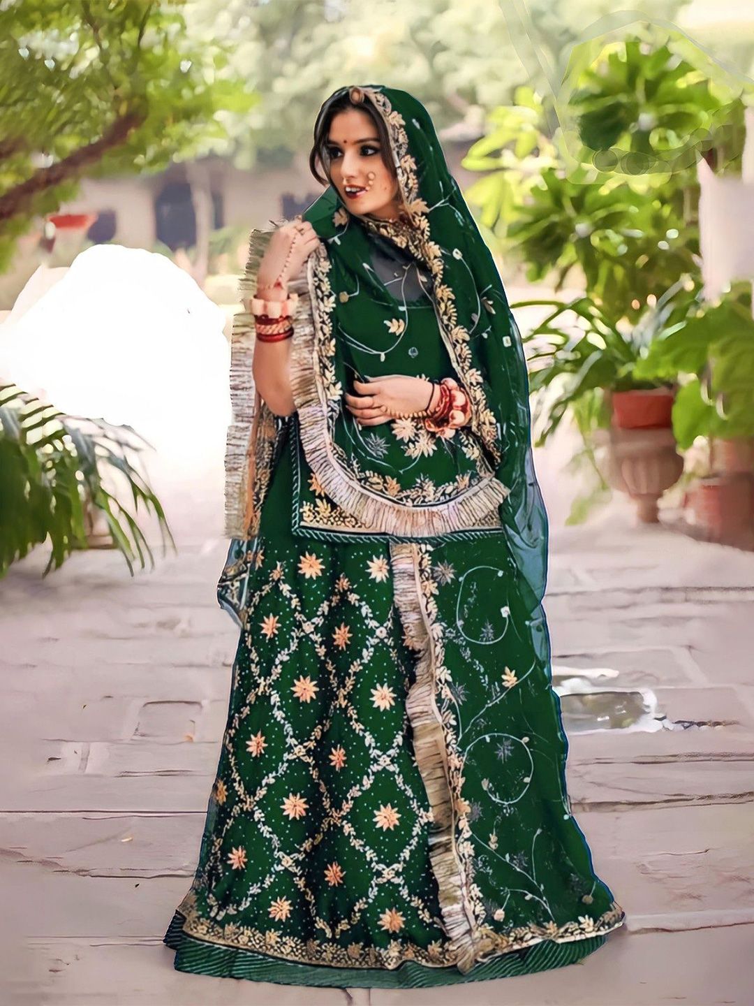MADHUR HAND WORK ART Embroidered Semi-Stitched Lehenga & Unstitched Blouse With Dupatta