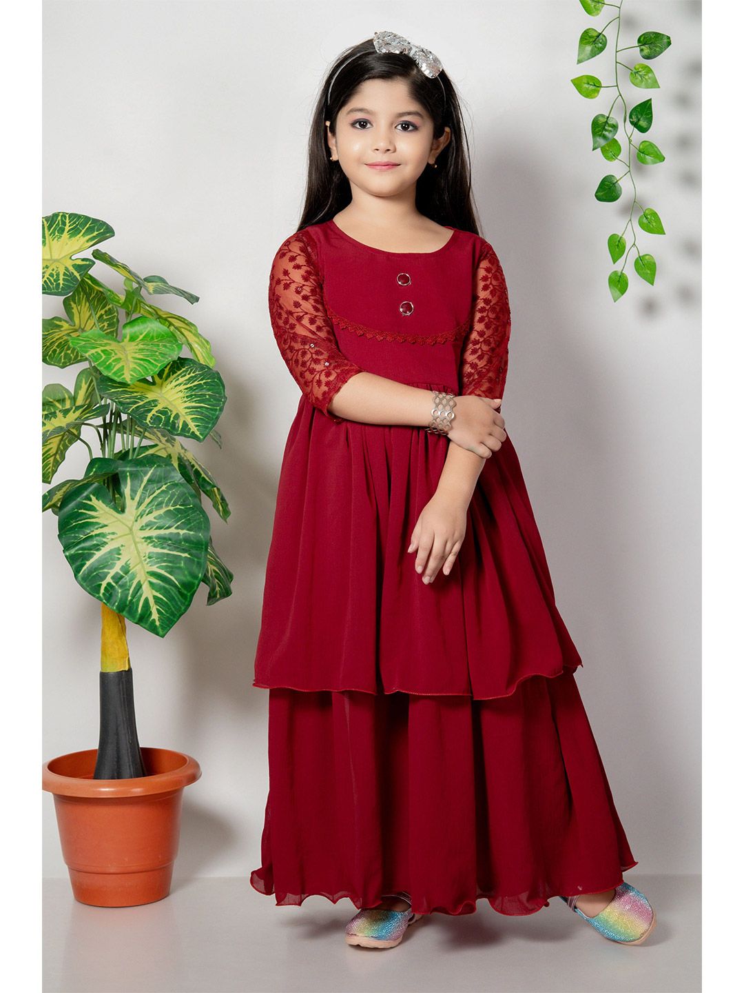 BARKAT DESIGNING PLANET Girls Gown Maxi Dress deal from myntra