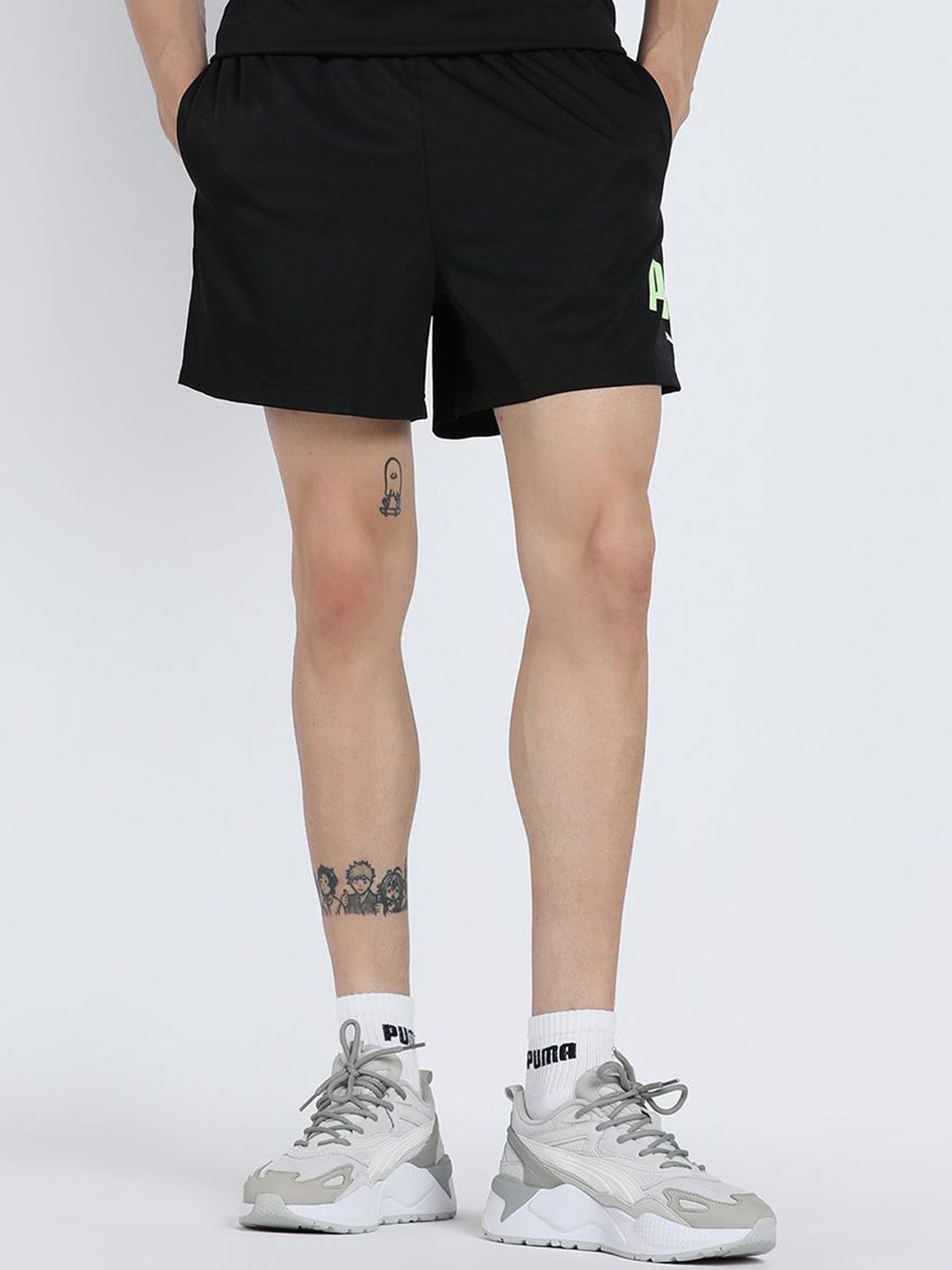 Puma Logo Lab Men Brand Logo Printed Mid Rise Shorts