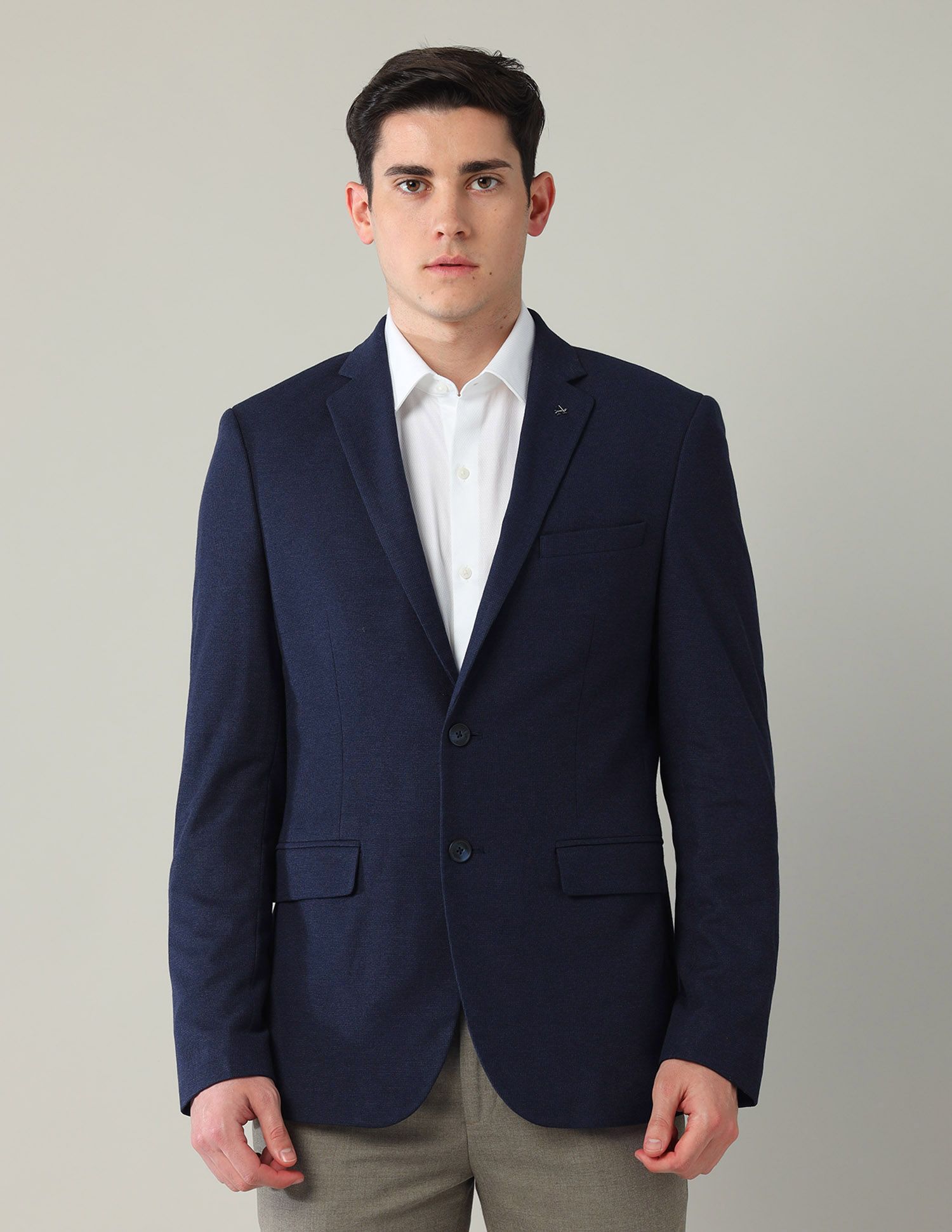 Arrow Notched Lapel Collar Single Breasted Slim-Fit Formal Blazers