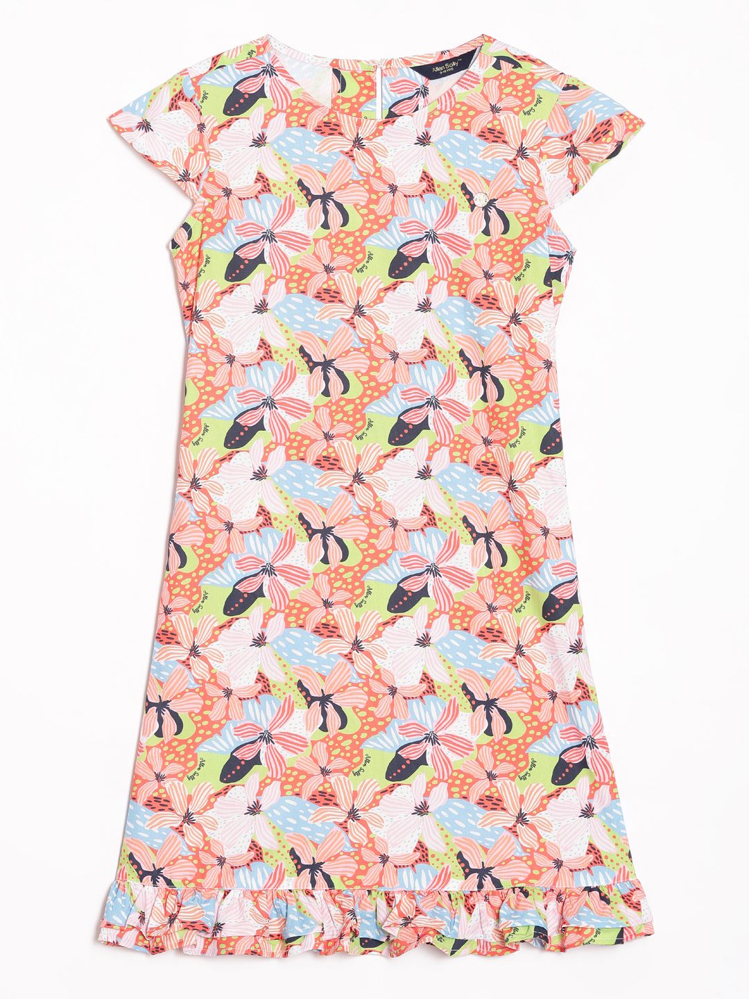 Allen Solly Junior Girls Floral Printed Cap Sleeves A-Line Dress