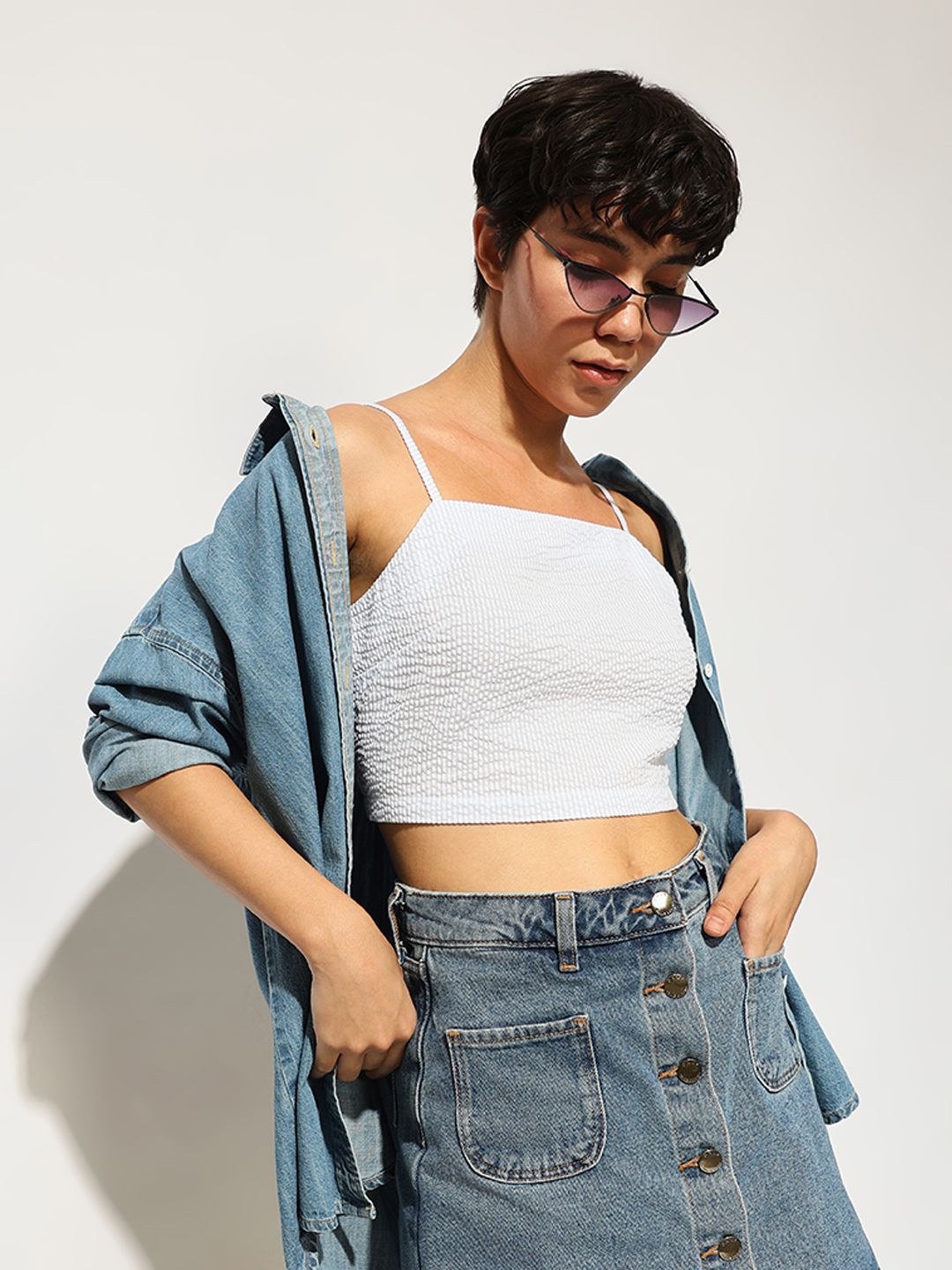 ONLY ONLY Cotton Bralette Crop Top