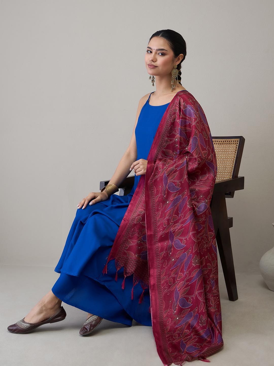 InWeave Women Regular Kurta with Palazzos & With Dupatta