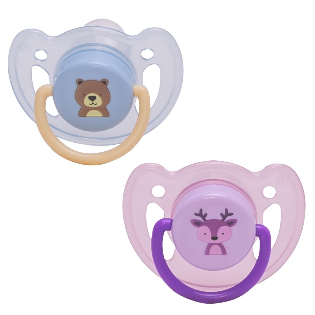 Adore Kids 2-Pcs Blue & Purple Printed Vented Pacifier BPA Free Teethers