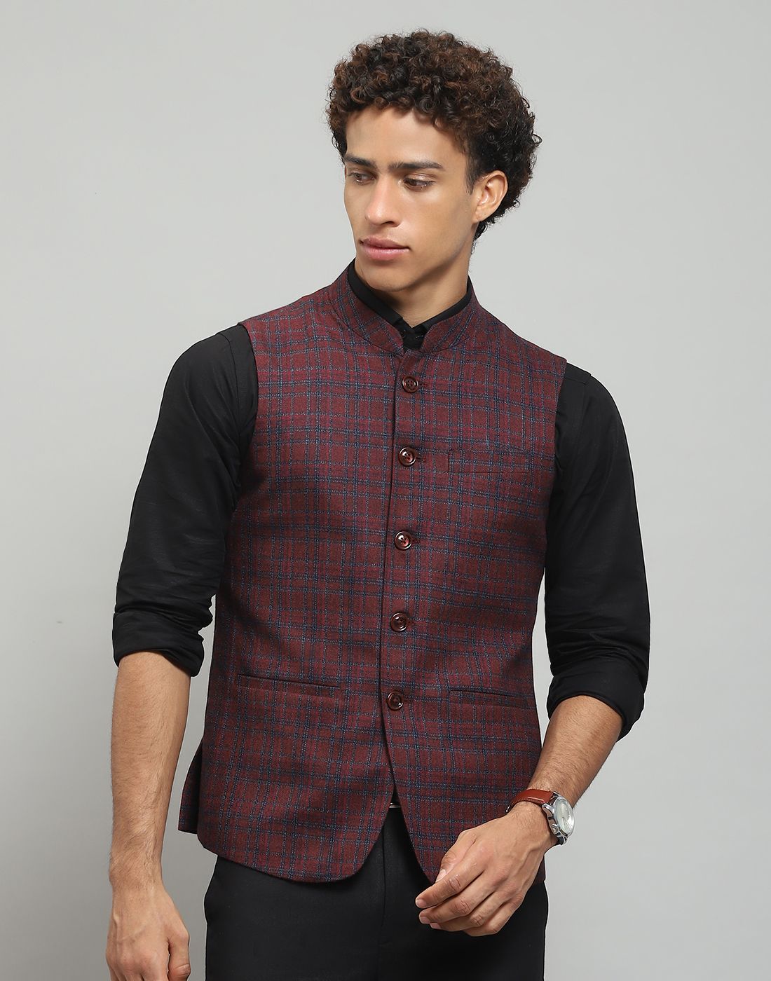 Monte Carlo Men Floral Woollen Lightweight Outdoor Tailored Jacket with Embroidered