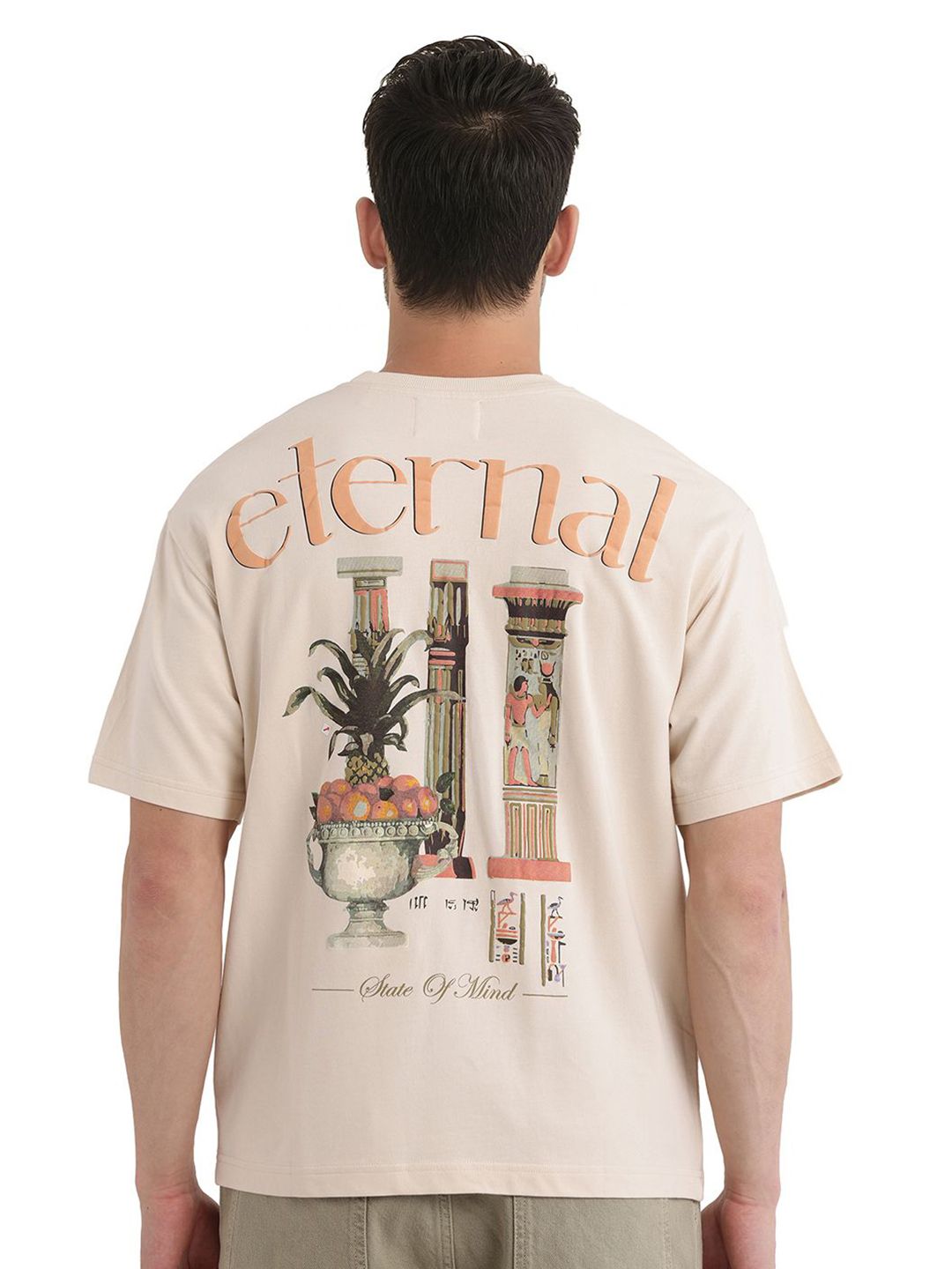 RARE RABBIT Men Graphic Printed Round Neck Cotton Oversized T-shirt deal from myntra RARE RABBIT Men Graphic Printed Round Neck Cotton Oversized T-shirt deal from myntra