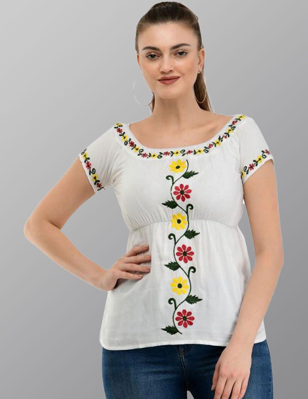 TAARAA TAARAA Floral Striped Empire Top
