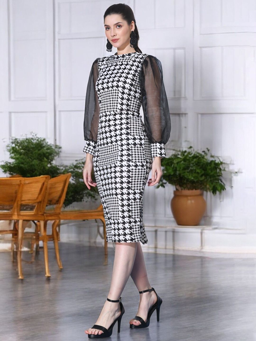 BAESD Checked Bodycon Dress
