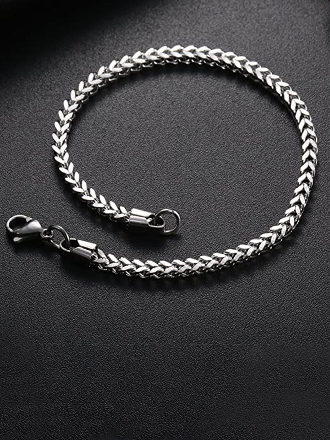 Buy Yellow Chimes Men Silver Plated Stainless Steel tough Style