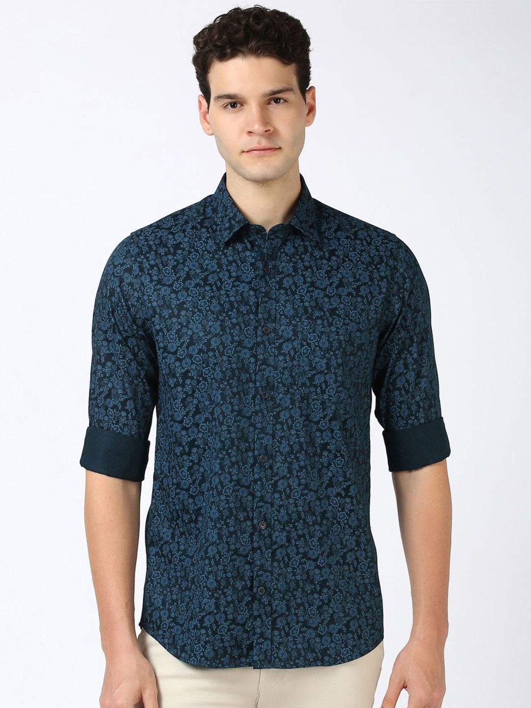Navy Blue Print Shirt - Buy Navy Blue Print Shirt online in India