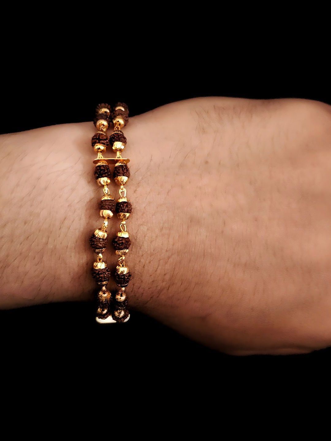 Minprice Men Brass Gold-Plated Wraparound Bracelet
