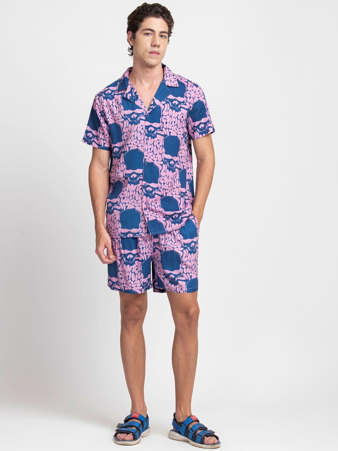 KISSOSS Men Printed Night suit
