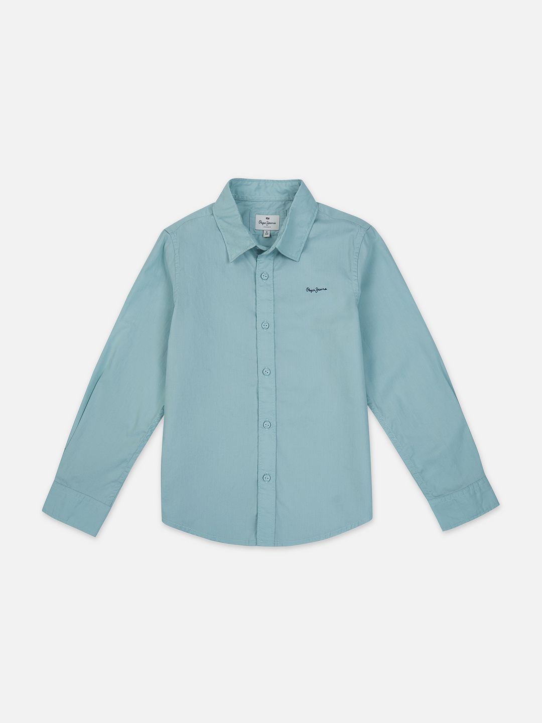 Pepe Jeans Boys Spread Collar Solid Cotton Casual Shirt
