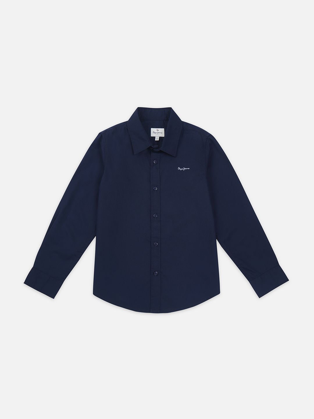 Pepe Jeans Boys Spread Collar Solid Cotton Casual Shirt