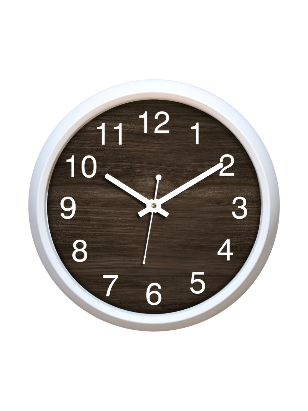 Aura Aura Coffee Brown & White Contemporary Wall Clock