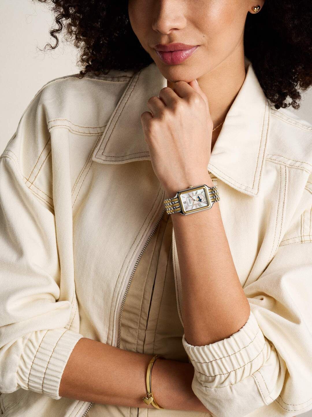 Embellished Dial & Stainless Steel Straps Analogue Watch ES5399