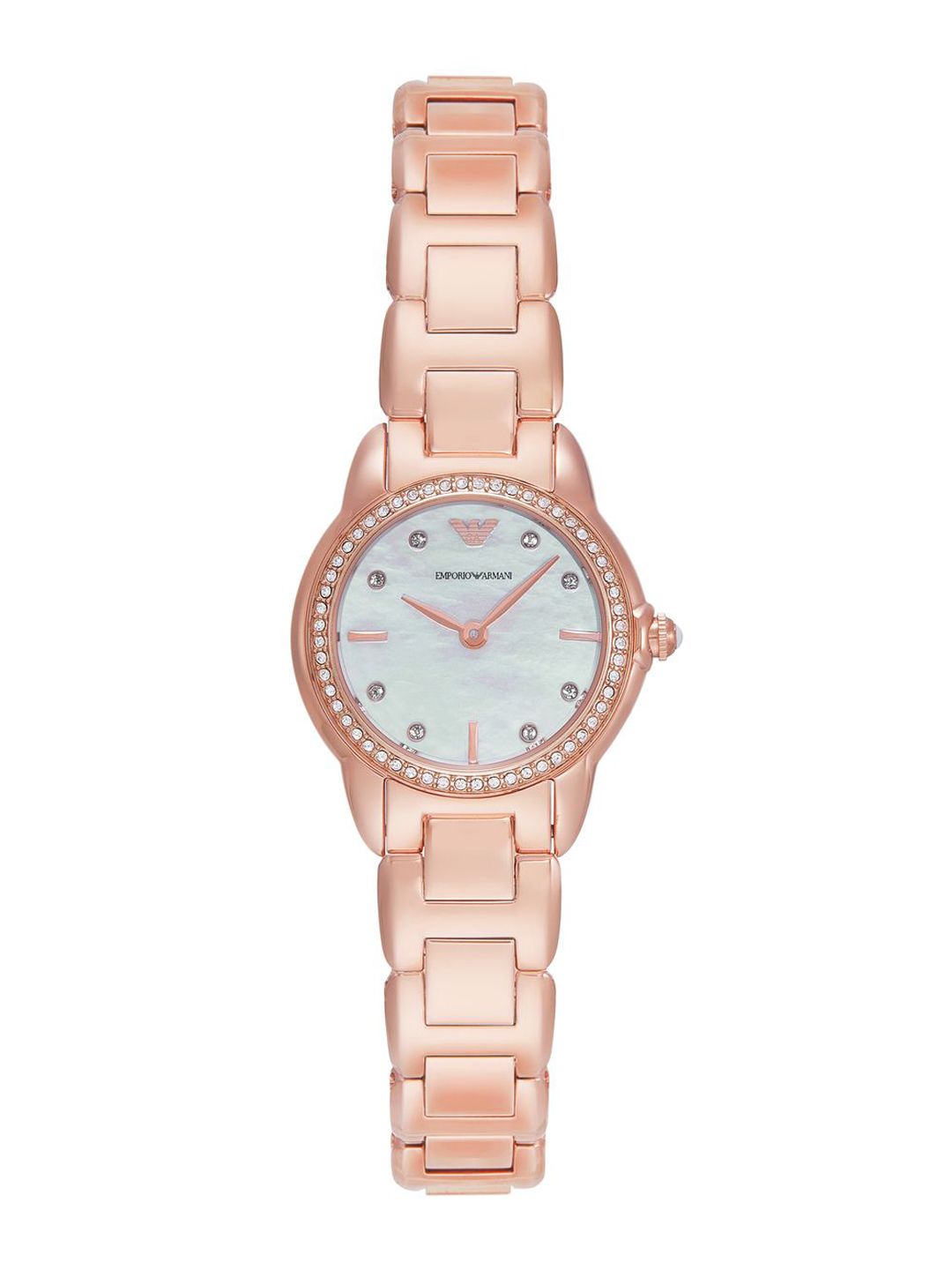 Emporio Armani Emporio Armani Women Embellished Dial & Stainless Steel Straps Analogue Watch AR11671