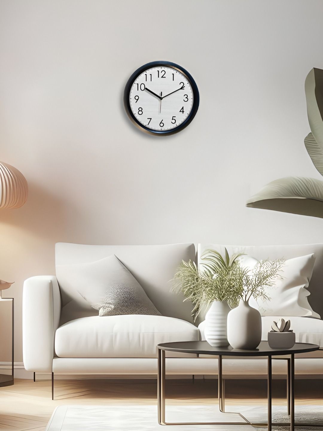 Aura Aura White & Blue Contemporary Wall Clock