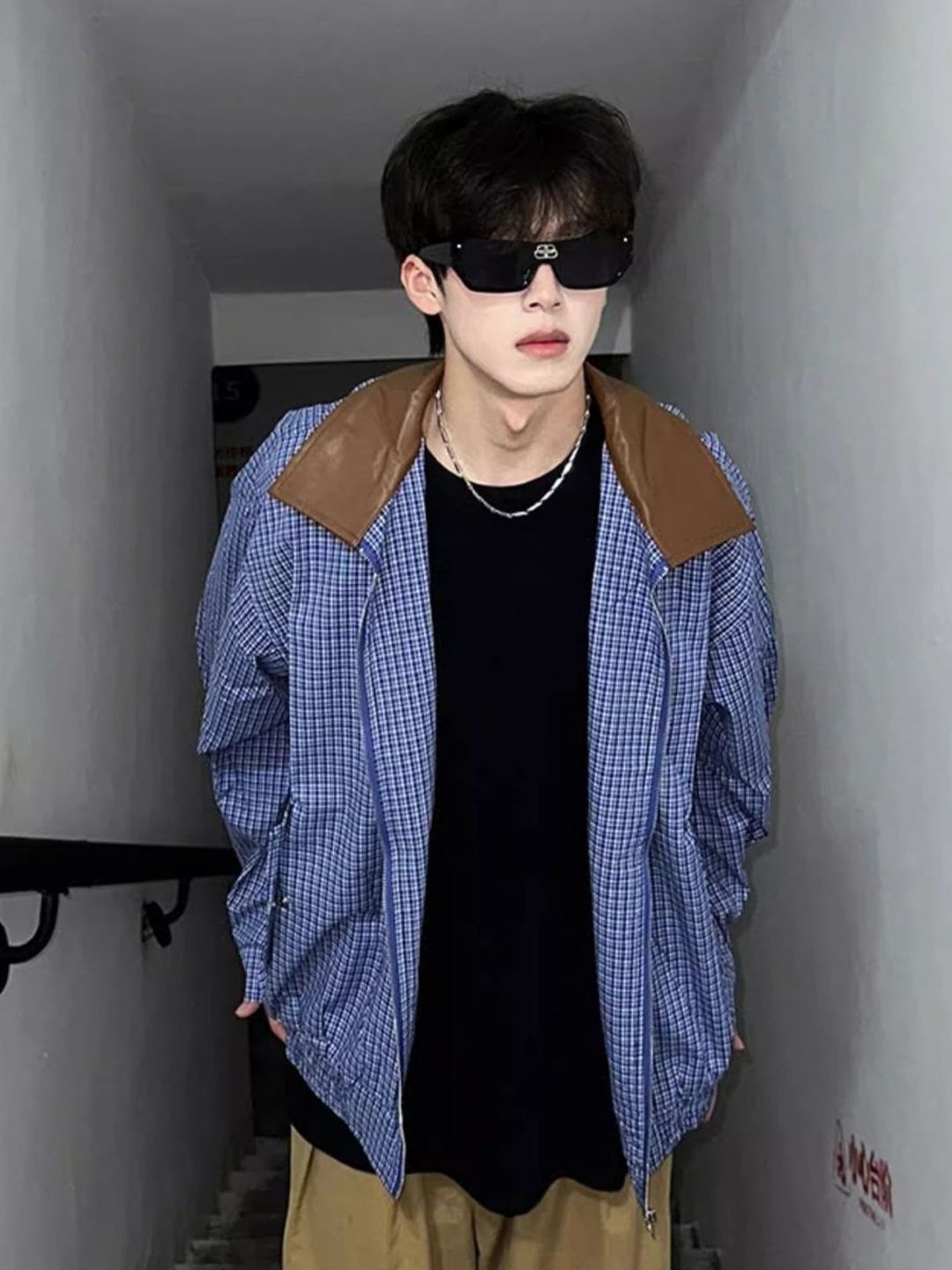 StyleCast Men Relaxed Oversized Checked Tailored Jacket