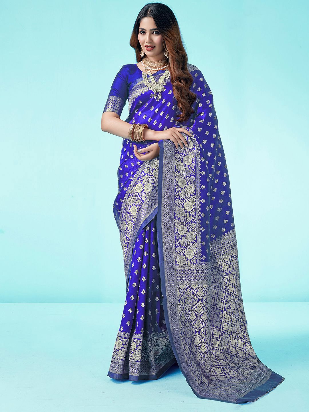 KALINI Ethnic Motifs Zari Banarasi Saree