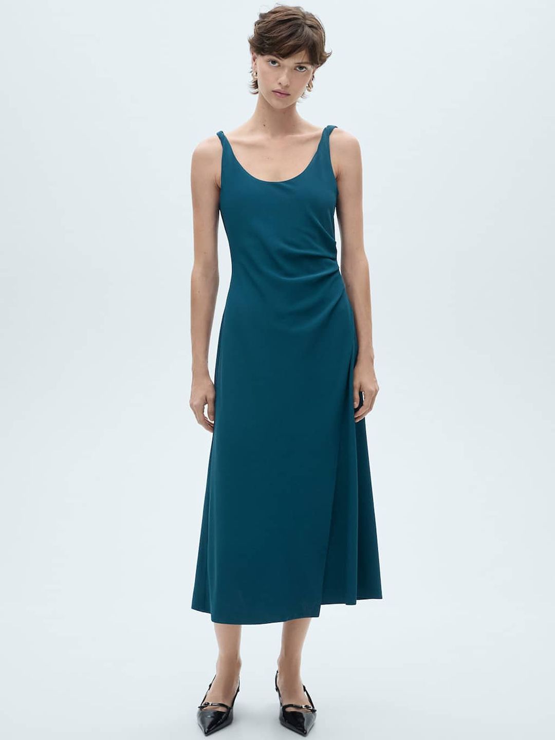 Ruched Sheath Midi Dress