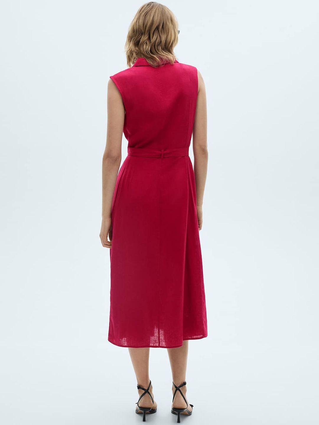 Belted Shirt Midi Dress
