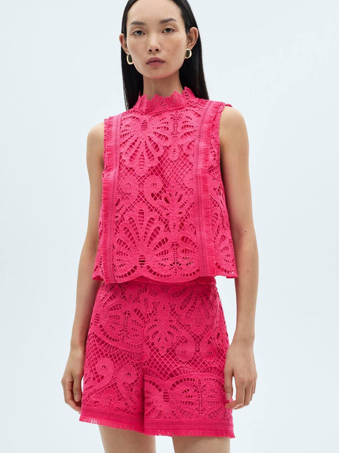 Crochet knitted High Rise Shorts