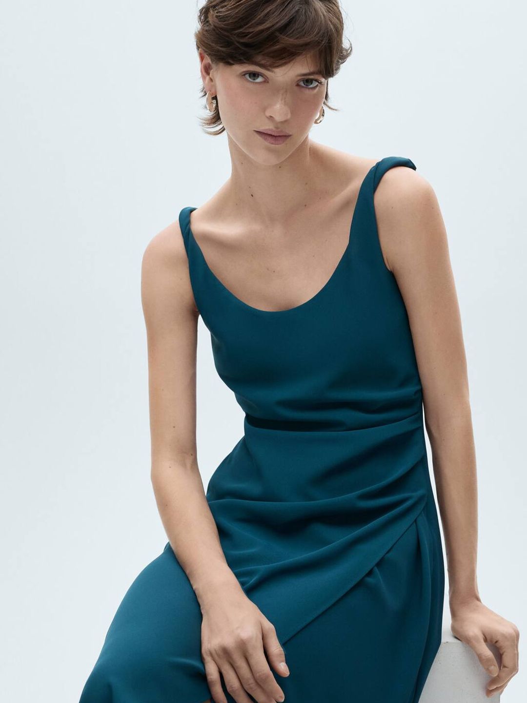 Ruched Sheath Midi Dress