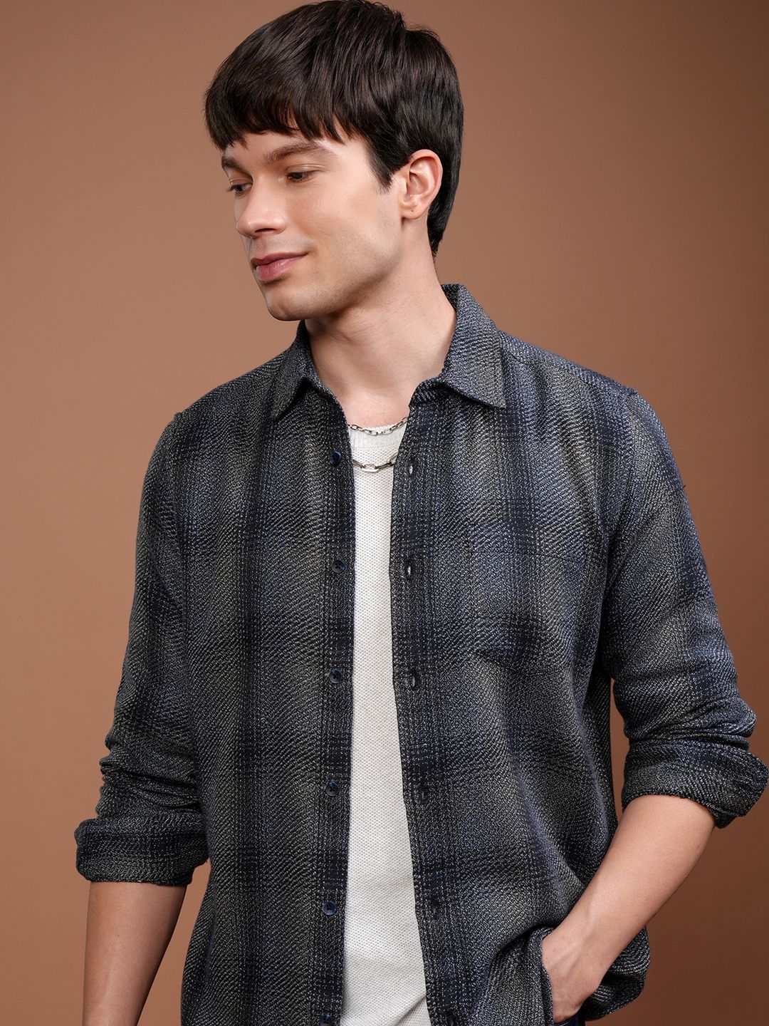 HIGHLANDER HIGHLANDER Men Tartan Check Casual Slim Fit Shirt