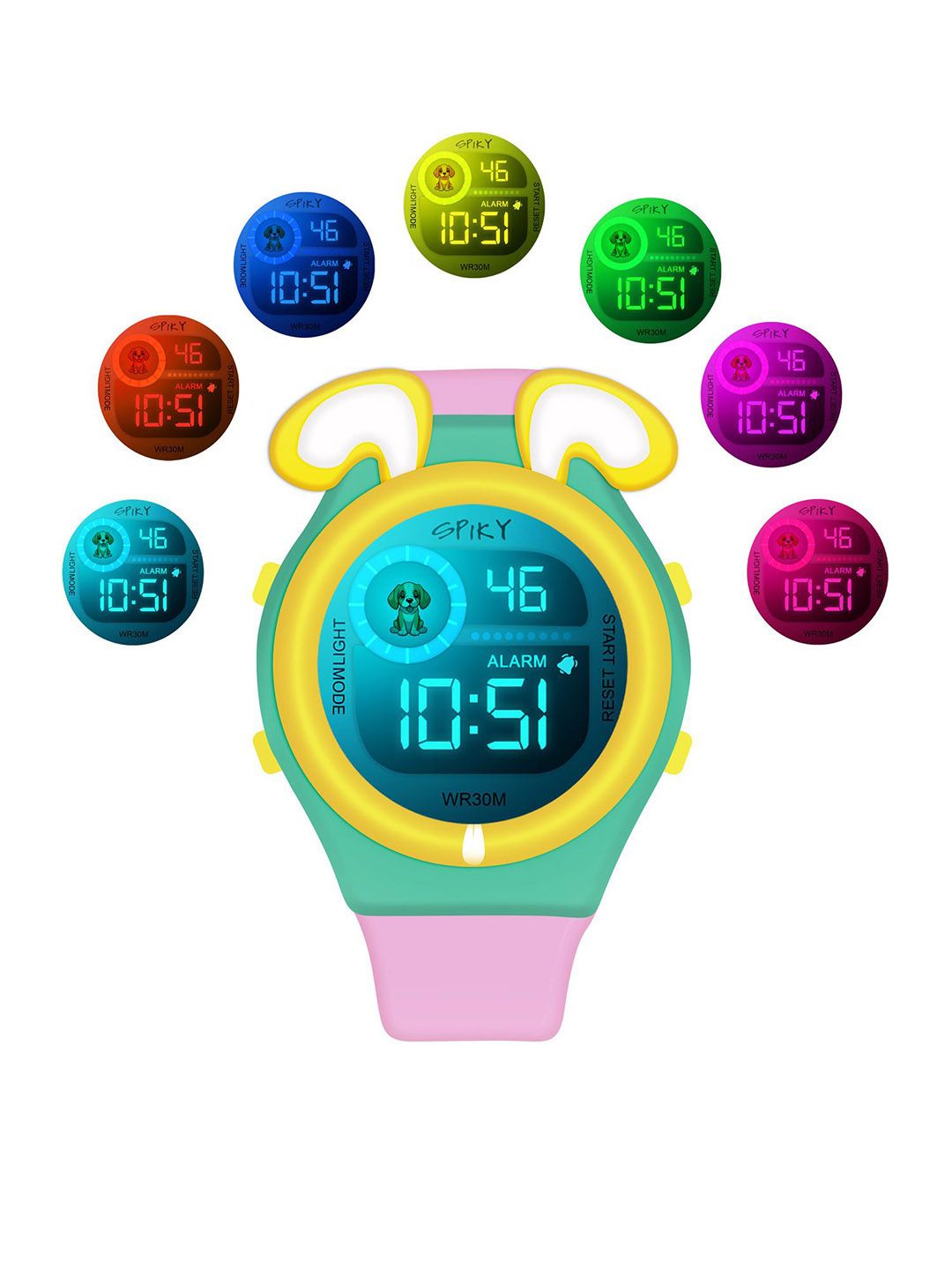 Spiky Girls Dial & Straps Digital Multi Function Automatic Watch SPKEVA26_C5_PUR