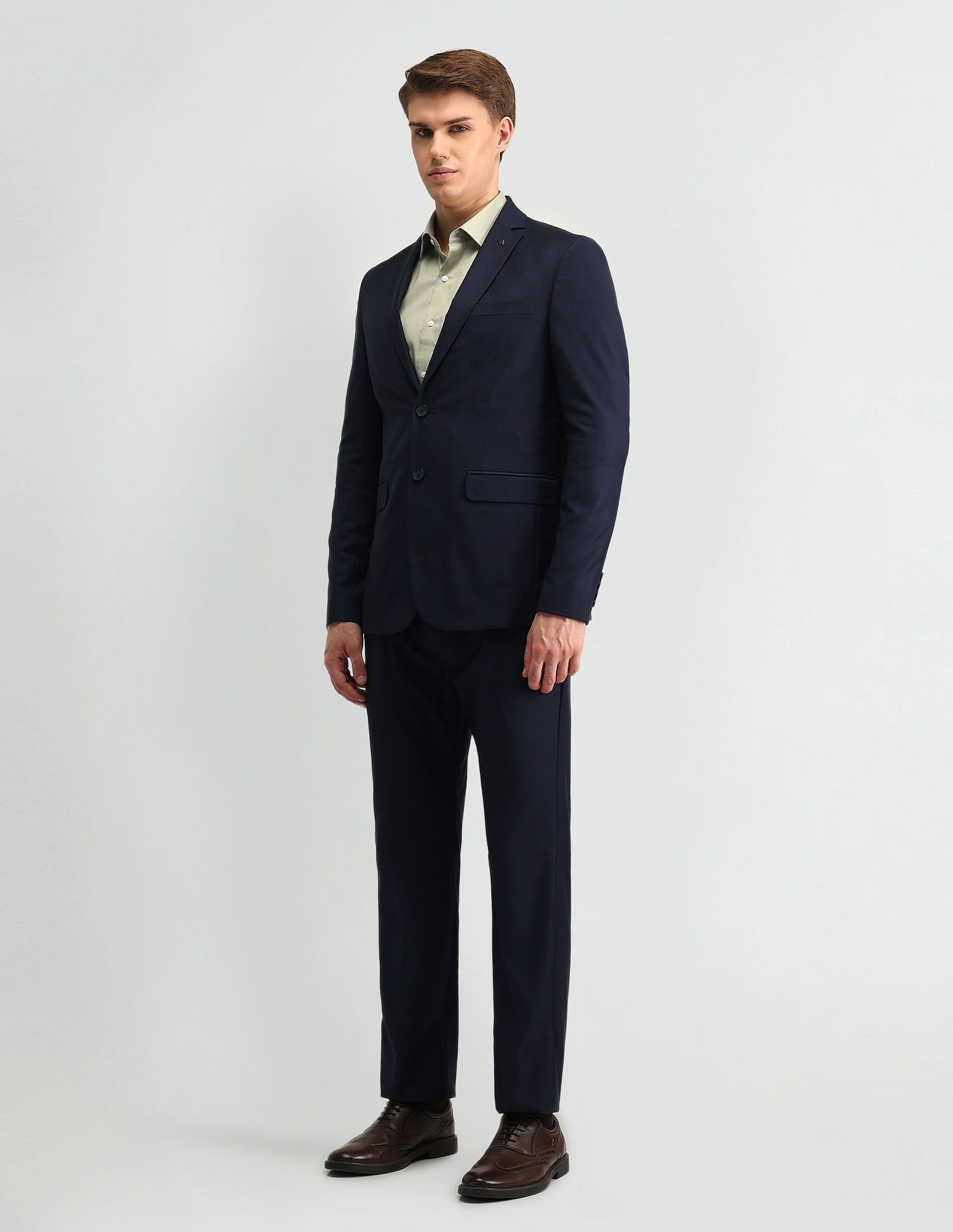 Arrow Men Checked Long Sleeves Suits