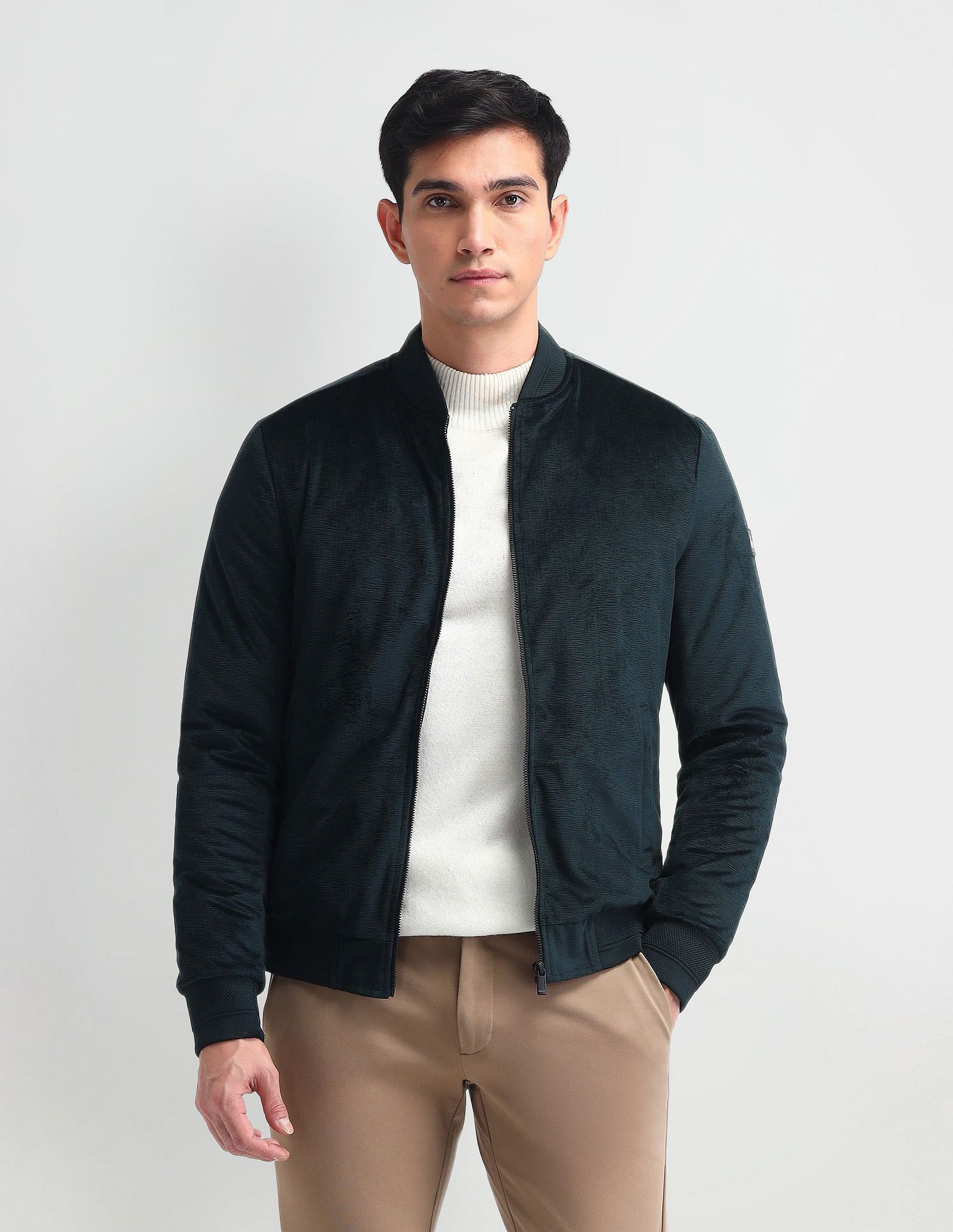 Arrow Sport Men Solid Bomber Jacket