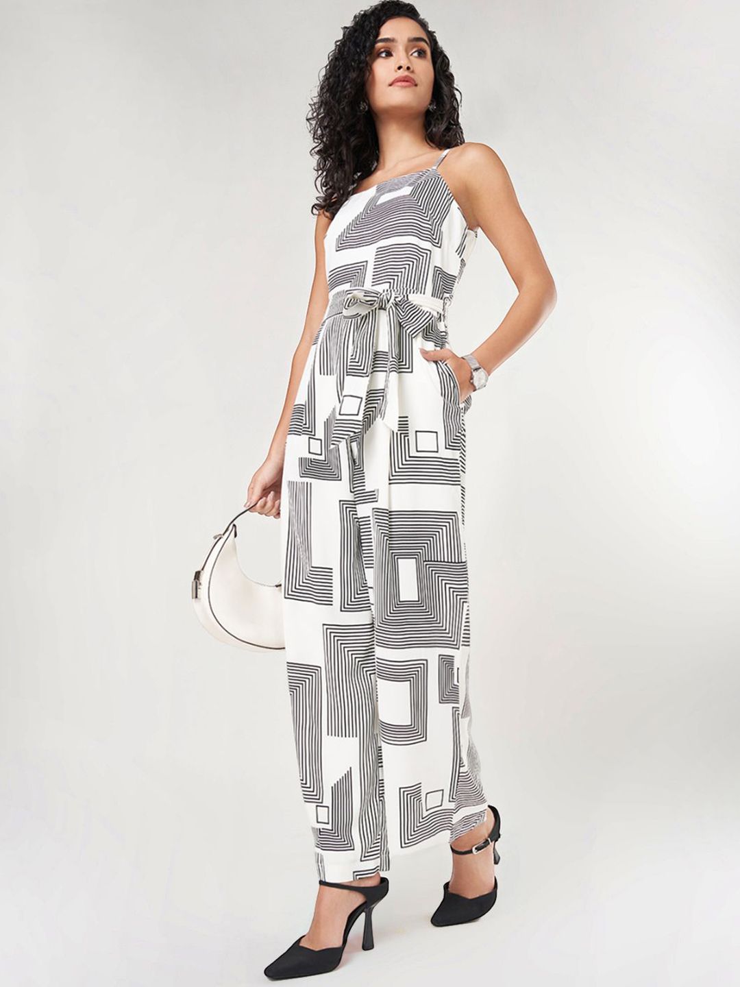 Annabelle by Pantaloons Women Abstract Printed Basic Jumpsuit