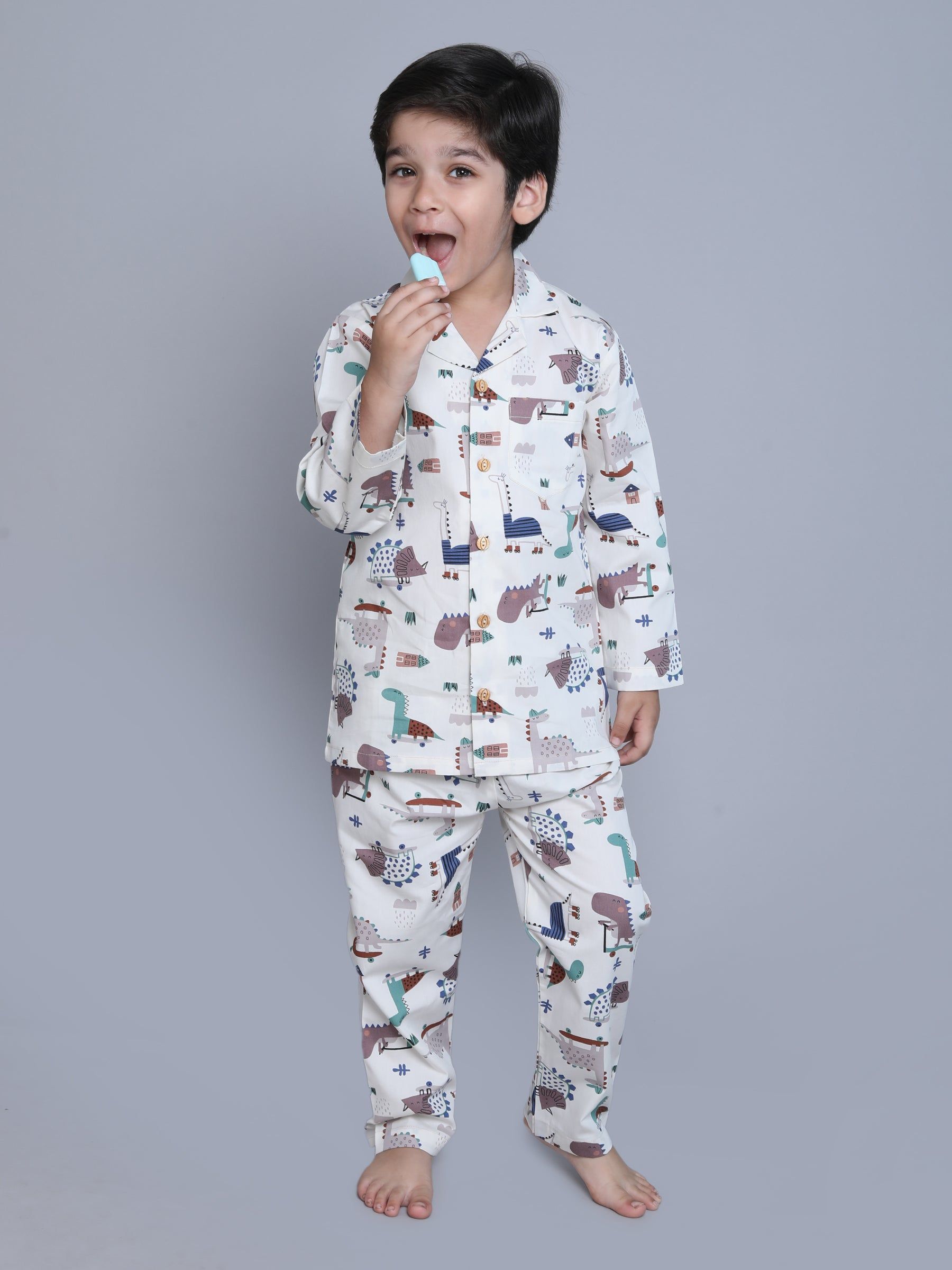 Little Clothings Kids Animal Printed Pure Cotton Night suit