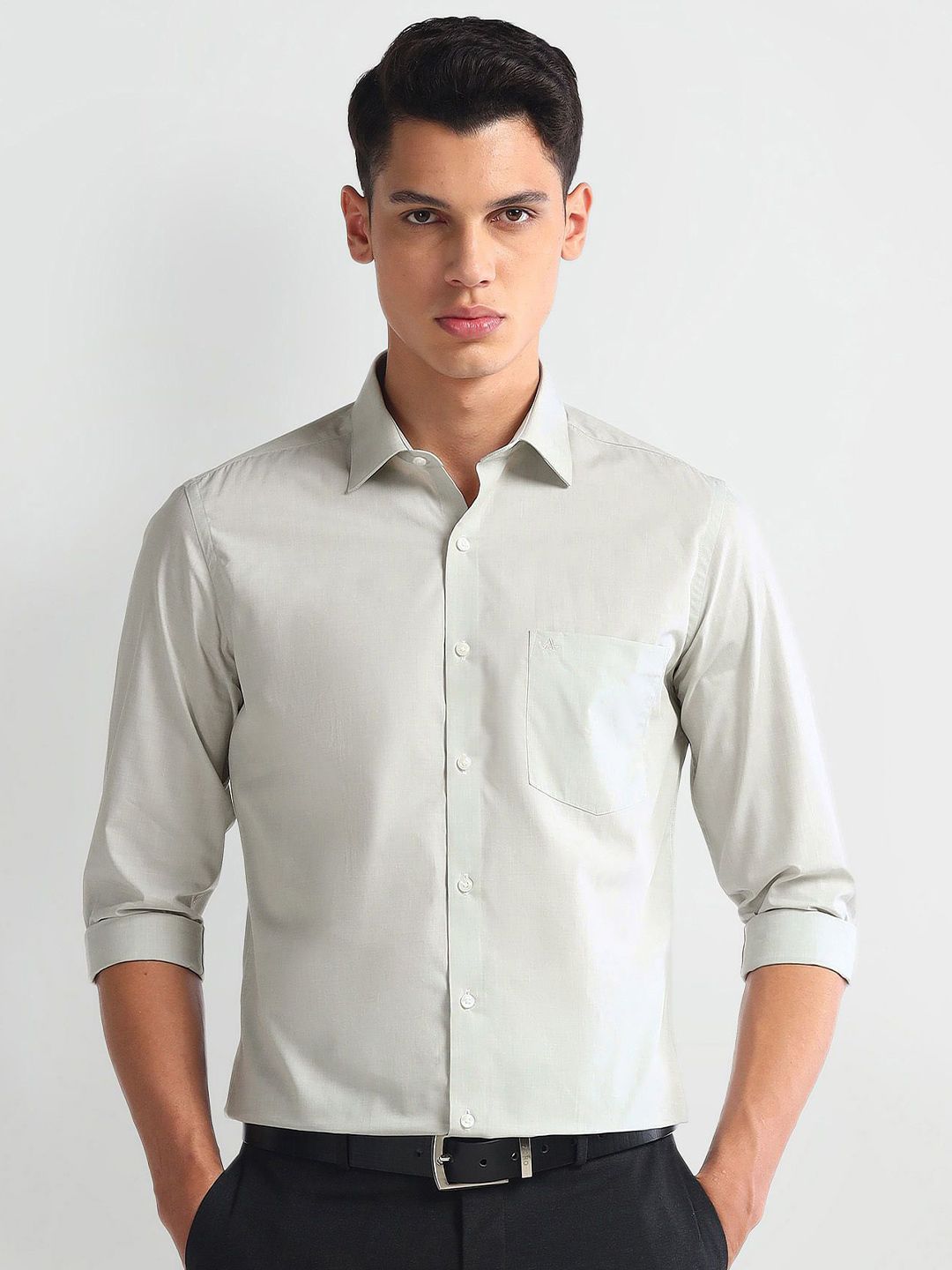 Arrow Arrow Men Classic Slim Fit Spread Collar Solid Cotton Formal Shirt